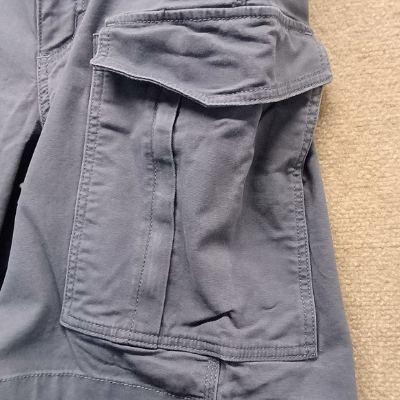 Carhartt Mens 39" Work Shorts Blue Khaki Loose Canvas Utility Carpenter (Tag 38) - Picture 4 of 6